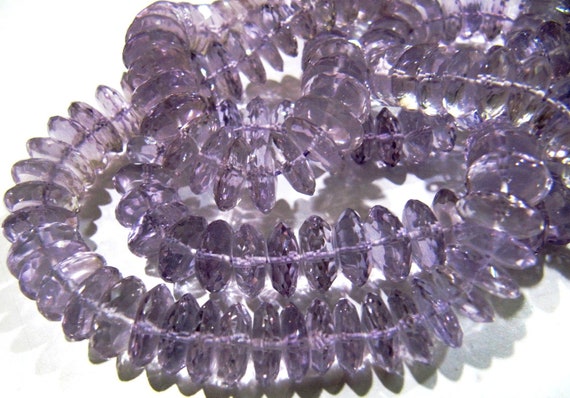 Natural Genuine Pink Amethyst Faceted Gemstone Beads German Cut Rondelle Shape Beads 8-12 mm Strand 8 inches long Graduated Beads