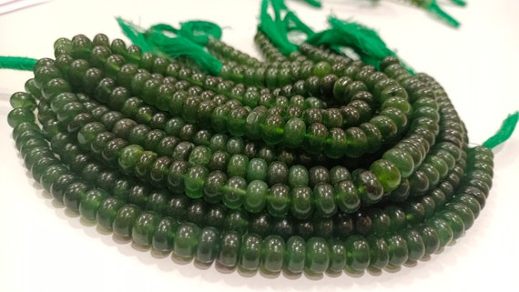 Natural Serpentine  Rondelle Plain smooth 8mm Beads Sold per strand 8 inches long Great Quality Beads