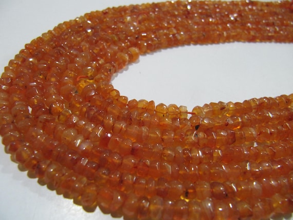 Natural Carnelian Rondelle Faceted 4-5mm Gemstone Beads Strand 13 inches long Top Quality Wholesale Prices Jewelry making gemstone beads