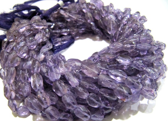 Natural Purple Amethyst Oval Faceted Beads Size 8mm to 10mm Purple Color Mani Shape Gemstone Beads Strand 13 Inches long Sold Per Strand