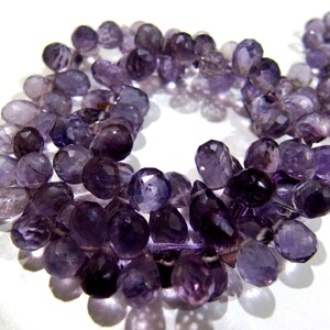 Beautiful Natural AfricanAmethyst Drop Shape Beads / Micro Faceted Teardrop Shape Amethyst Beads / Strand 5 inches / 4x7 to 7x9mm Size Beads
