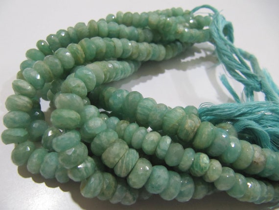 Natural Amazonite Rondelle Faceted 7 to 10 mm Gemstone Beads Strand 8 inch long High Quality Wholesale Prices Jewelry making gemstone beads