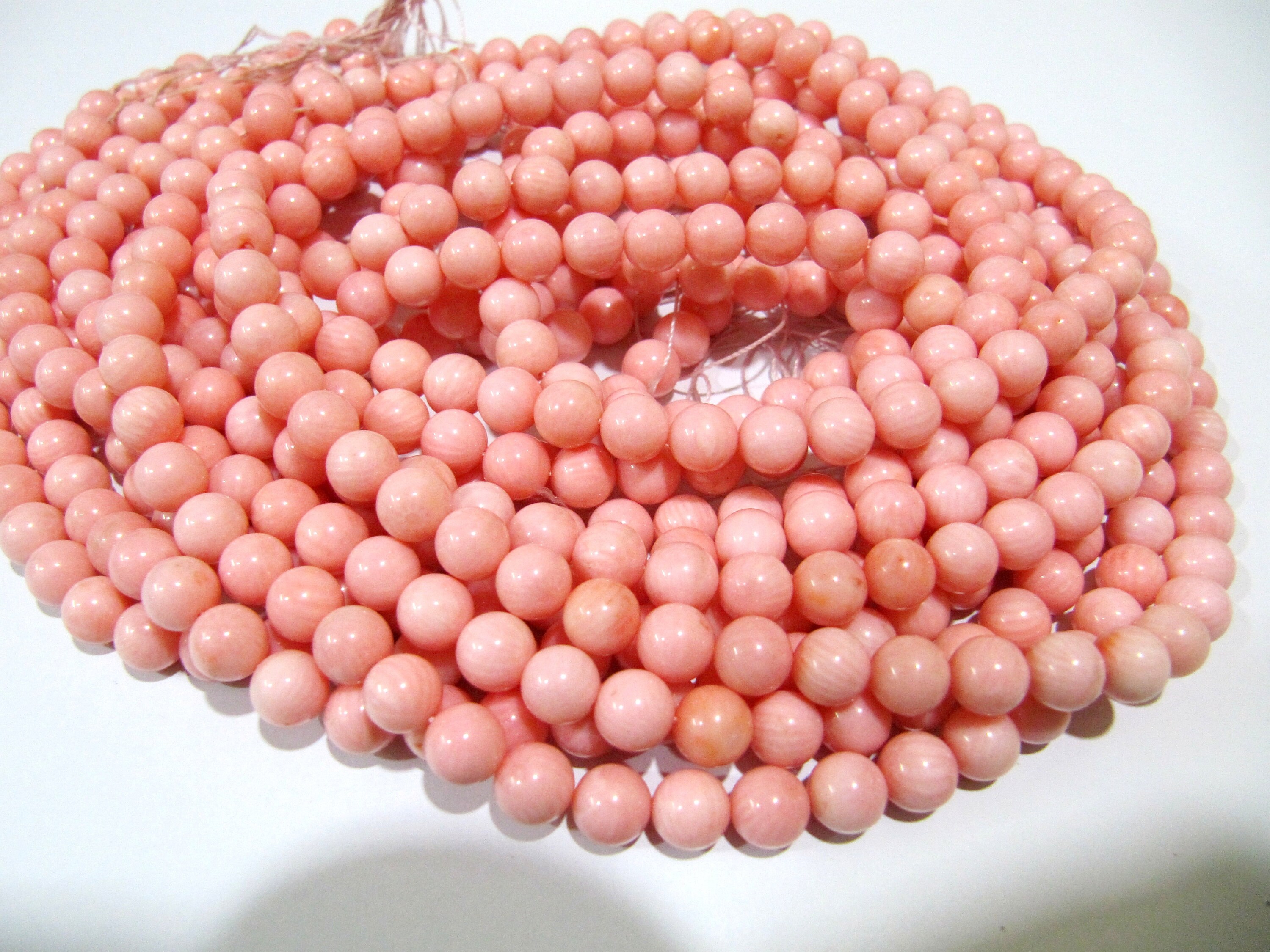 Natural 4mm Pink Coral Round Gemstone Bead Necklace - 16-28 Inch, Charm Style, Handmade