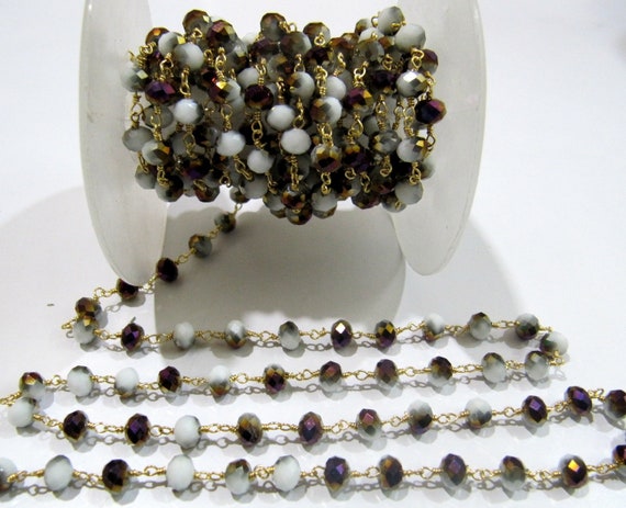 Shaded Purple Moonstone  Rondelle 6 mm Briolette Faceted Beaded Rosary Chain Sold Per Foot High Quality Wholesale Price Jewelry making chain