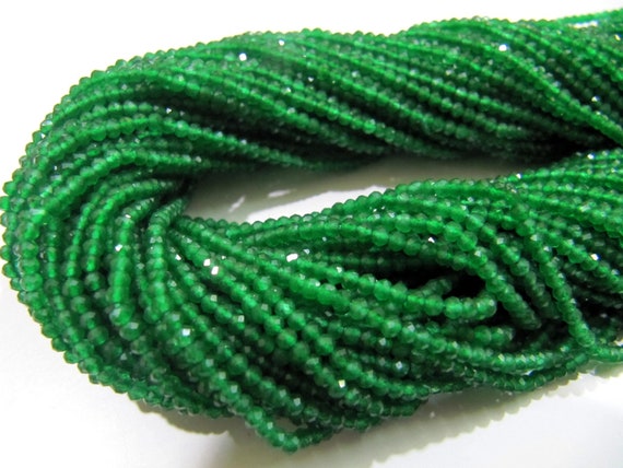 Natural Green Onxy beads Size 2-2.5mm Strand 13 inch long Micro Faceted Genuine Gemstone Rondelle Beads Sold Per Strand Jewelry Making Beads