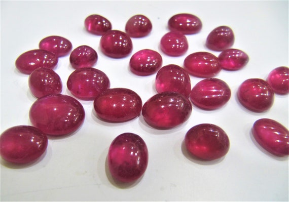 Certified  Natural Ruby Oval Cabochon Gemstones for Ring or other jewellery Choose the size & weight  Genuine July Birthstone
