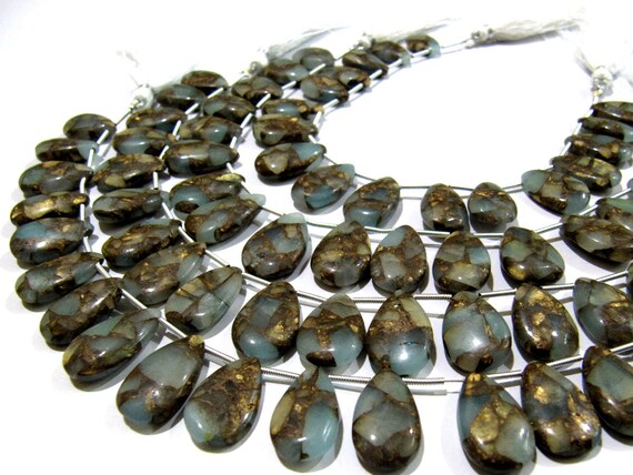 Grey Oyster Turquoise Pear Shape Smooth Plain Size 10x16 To 12x20mm Gray Color shaded Beads Strand 8 inches Long Sold Per Strand