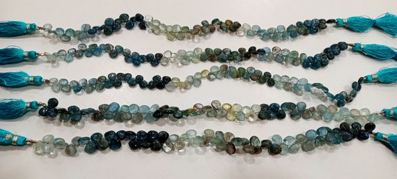 Natural Moss Aquamarine Heart Shape Plain Smooth Beads Sold Per Strand 9 Inches Long great quality Beads