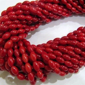 Schöne rote Coral Barrel Drum Form 5x8mm Perlen Strang 16 Zoll lange Schmuckherstellung Perlen Verkauft pro Strang Großhandelspreise