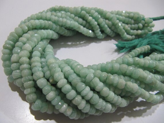 Natural Amazonite Rondelle Faceted 5-6 mm Gemstone Beads Strand 13 inch long High Quality Wholesale Prices Jewelry making gemstone beads