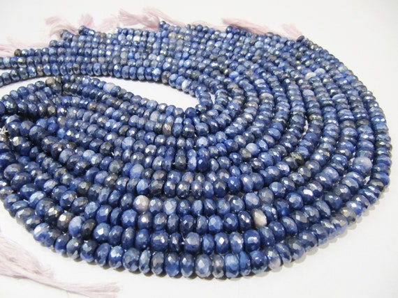 Natural Moonstone Mystic Coated  Beads 8-9 mm Rondelle Faceted Blue Sapphire Color Gemstone Beads Strand 7 inches Long
