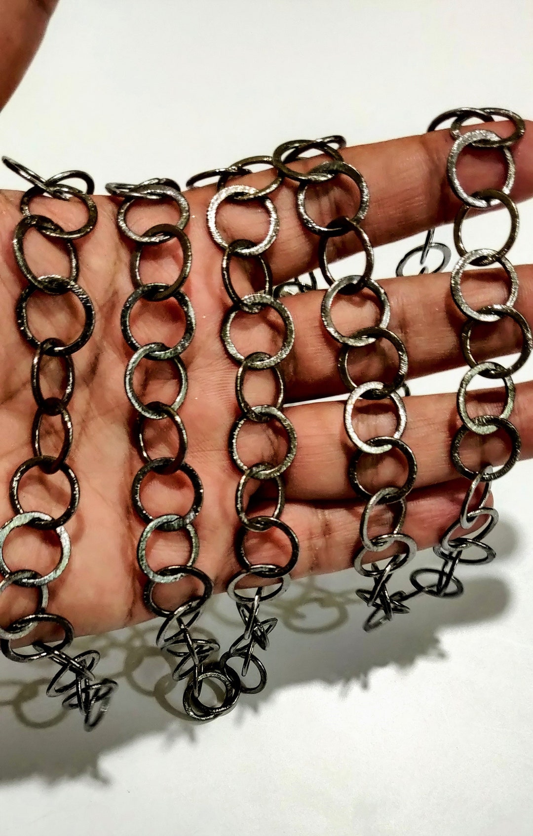 Craftdady Catena a maglia barbazzale in alluminio dorato da