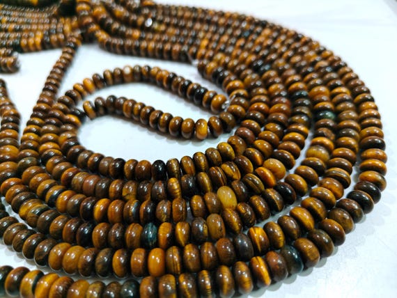Natural Tiger Eye Gemstone Rondelle Plain Smooth 8mm Beads Sold Per Strand 8 inches Long Great Quality Beads