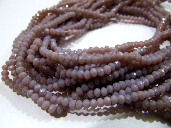 Purple Chalcedony Hydro Quartz Rondelle Micro Faceted 2.5-3mm Size Beads  Strand 16 inches long  150 Beads per Strand Wholesale Rates