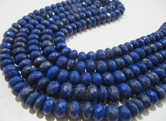 Natural Lapis Lazuli Rondelle Faceted Beads 9-10mm Graduated Strand 8 inch long High Quality Beads Wholesale prices jewelry making beads