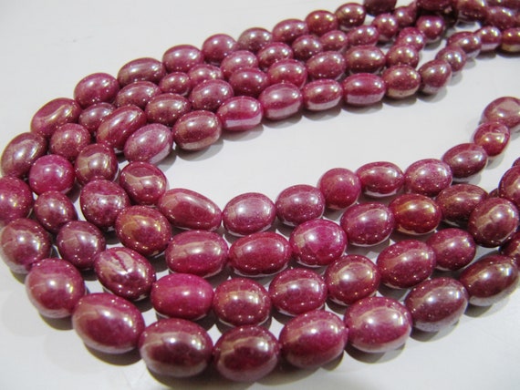 Dyed Ruby Quartz Oval Plain Smooth Beads 8 to 10mm Strand 8inch long Beads Wholesale prices jewelry making Quartz Beads