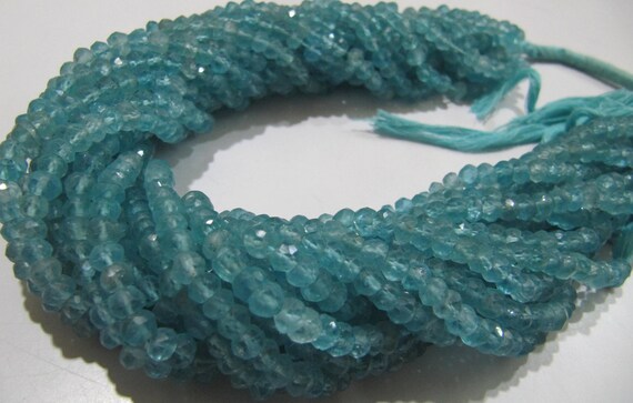 Natural Sky Blue Apatite Rondelle Faceted 5 mm Beads Strand 13 inches long Best Quality Wholesale prices jewelry making gemstone beads
