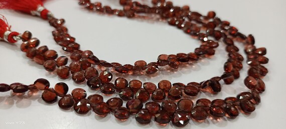 Natural Mozambique Garnet Heart Shape 4-5mm Beads Micro Faceted Strand 8 Inch Long,approx.48 to 52 beads per string Wholesale Rate