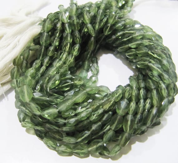 Natural Genuine Green Apatite Gemstone Oval Faceted Beads Size Approx 4x6mm, Natural Genuine Apatite Green Beads Strands 13 inches Long