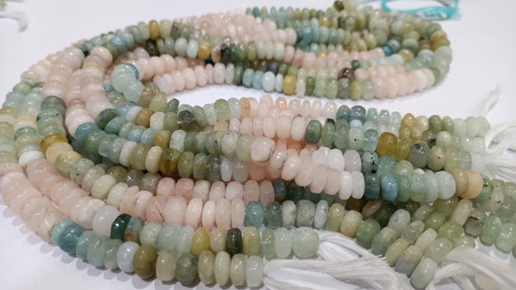 Natural Multi Aquamarine Rondelle Plain smooth 5 to 10mm Beads Sold per strand 7 inches long Choose the Size