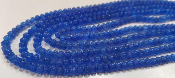 Tanzanite Hand carved Watermelon 5 to 8mm Graduated Pumpkin shape Quartz Beads Sold per Strand 8 Inches long