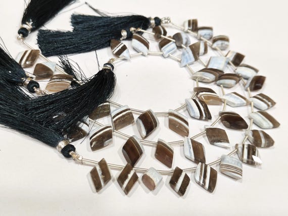Natural Boulder opal Diamond Shape 15 to 20mm  Briolette Faceted Beads Sold Per Strand 8 Inches Long