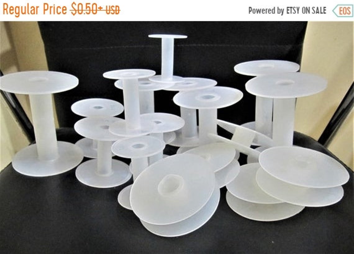 ON SALE White Plastic Spools Empty Wire Spools Thread String Etsy