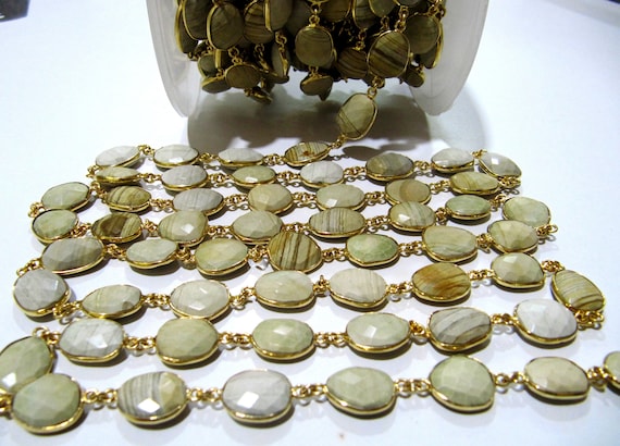 Natural Wooden Agate Uneven  Free Shape 13 to 15mm Briolette Connector Chain  Sold Per Foot High Quality Gemstone Wholesale prices