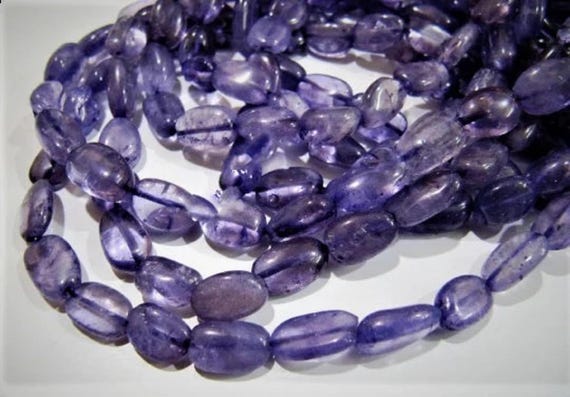 Natural Amethyst Plain Oval Nugget Beads 10 to 12 mm / Smooth Purple Amethyst Gemstone Beads / Sold per Strand 14 inch long Wholesale Rates