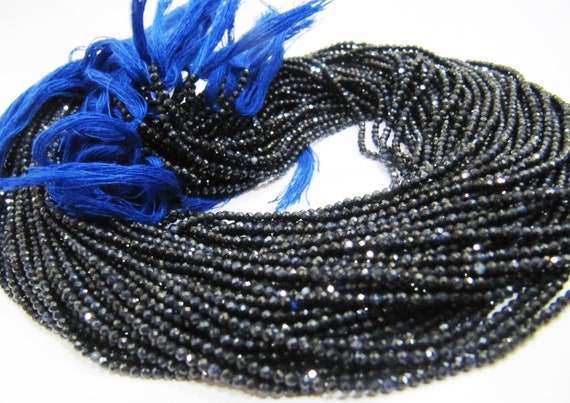Natural Untreated Blue Sapphire Rondelle Faceted Beads 2mm  Blue Color Sapphire Beads Sold per Strand 13 Inches Best Quality