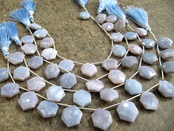 Natural Lavender Opal Hexagon Shape briolette Beads 13x14mm Sold Per Strand 9 Inches long