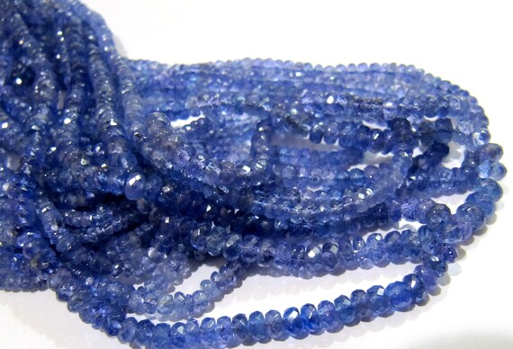 Natural Tanzanite Rondelle Faceted Beads 5mm to 7mm Size,Strand 8 inches long, Very Good Quality Beads, Best Color Jewelry Making Gemstone