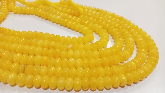 Natural Yellow Quartz Rondelle Plain Smooth 8mm Gemstone Beads Sold Per Strand 8 Inches Long Great Quality Beads