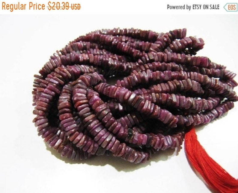 ON SALE Natural Ruby Heishi Cut Square Shape Beads 5mm Gemstone Beads Strand 8 inch Long Wholesale Prices