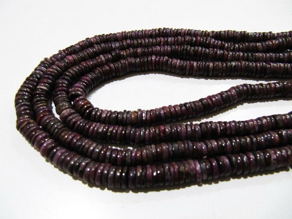 Natural Real African Ruby  6mm Tyre Shape Plain smooth  Beads Strand 8 inches Long  Beautiful Precious Ruby Beads Wholesale Price