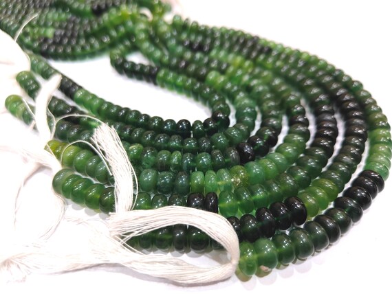 Natural Serpentine Rondelle Plain smooth 8mm Shaded Beads Sold per strand 8 inches Long