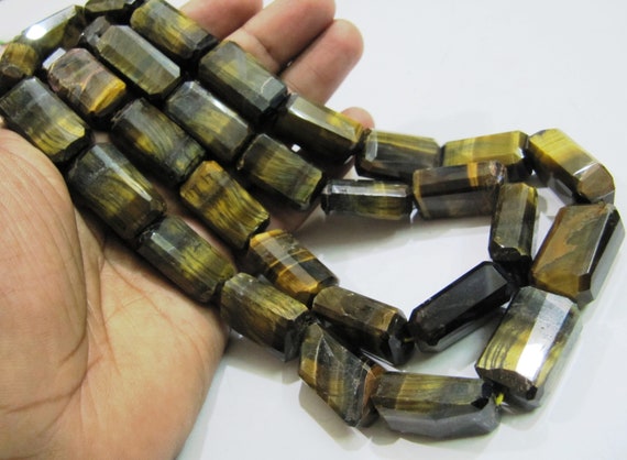 3 Loose beads Natural Tigers Eye Nuggets 15x25mm Laser Cut Nugget Shape Beads Semi Precious Stone Beads Jewelry making beads Wholesale Rates