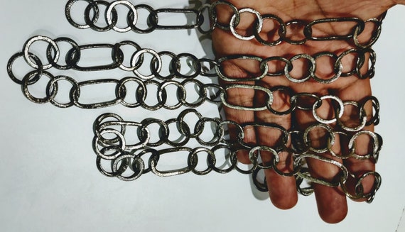 Black Plated Big & Thick Ovals 30mm*15mm  Link Chain Sold Per Foot Jewellery Making Wholesale Rate Chains Gun Metal Finished Jewelry