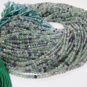 Natural Fluorite Multi Color Beads Fluorite Rondelle Shape Faceted 3mm Beads Green Beads, Purple Beads Strand 13 Inch Long image 9
