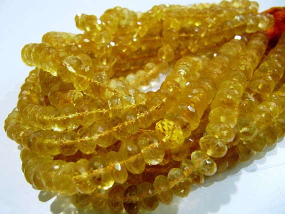 Natural Citrine Rondelle Faceted 9 to 10mm Beads Strand 8 inches long Gemstone Top Quality beads Wholesale Prices Jewelry making best beads
