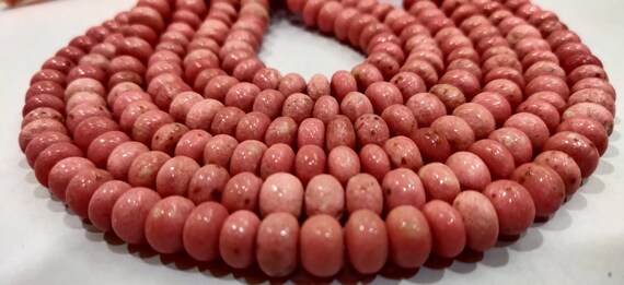Natural Thulite Gemstone Rondelle Plain Smooth 8-9mm Beads Sold per Strand 8 Inches Long Great Quality rare stone beads