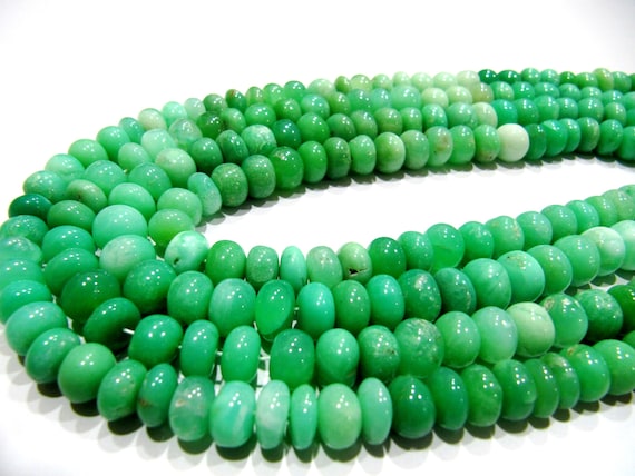 Natural Chrysoprase Smooth Plain Rondelle Beads Strand 8 Inches Long Beads Jewelry Making Gemstone Beads, Wholesale rate