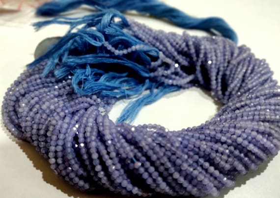 Natural Tanzanite 2.5mm Rondelle Micro faceted Gemstone Beads Strand 13 Inches Long Best Quality Beads Sold Per Strand