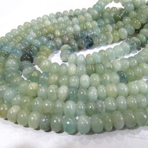 Natural Blue Aquamarine Rondelle Plain Smooth 8mm Gemstone Beads Sold Per Strand 8 Inches Long Great Quality Beads