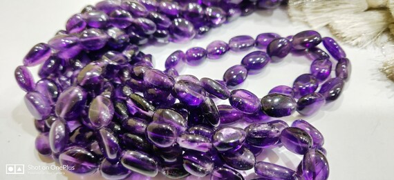 Natural African Amethyst Oval Plain Smooth Beads 8x10mm Strand 8 inch long Top Quality Beads Wholesale prices jewelry making gemstone Beads
