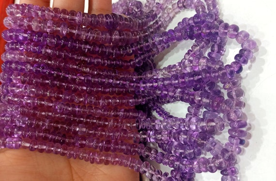 Natural  Pink Amethyst Rondelle Plain Smooth 4 to 8mm Graduated  Beads Sold Per Strand  8 Inches Long Top Quality Beads