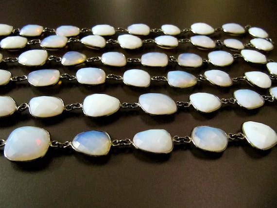 Mystic Pink Opal Quartz Uneven  Free Shape Briolette Bezel Connector Chain Size 12-15mm Wholesale price Jewelry Making Link Chain
