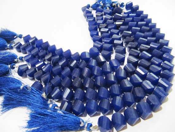 Natural Blue Sapphire Twisted Briolette Beads 9 to 10 mm Sold Per Strand of 10 inches long in Wholesale Rates Twisted Shape Stone Beads