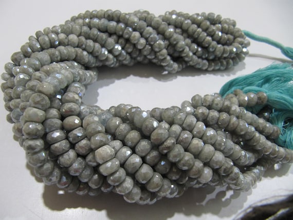 Natural Aquamarine Silver AB Mystic Coated Rondelle Faceted Beads 7-8mm Strand 8 inch long Top Quality Wholesale prices Jewelry making beads