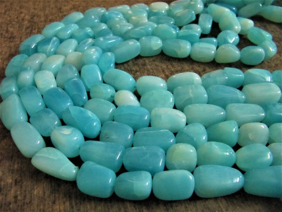 Natural Peruvian Opal Plain Smooth Nugget Tumbled Beads 10 to 20mm Strand 8 Inches Long Jewelry Making Beads Sold Per Strand Wholesale Price